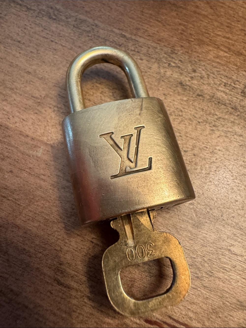 Louis Vuitton Gold-Tone Brass Padlock with Key